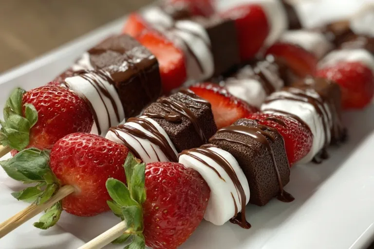 Chocolate Strawberry Dessert Kabobs, a delicious treat with fresh strawberries and rich chocolate.