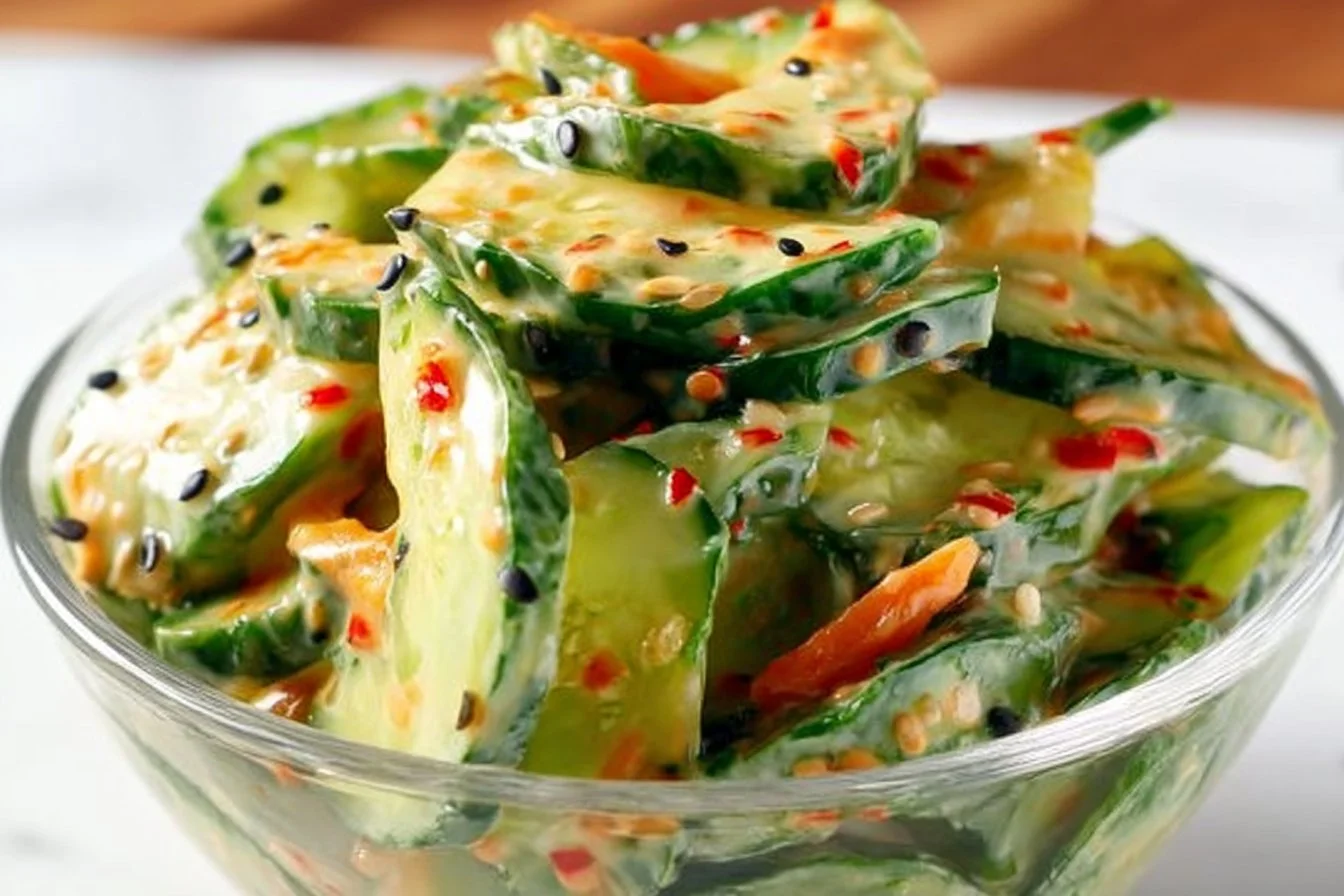 Creamy Asian Cucumber Salad Bowl