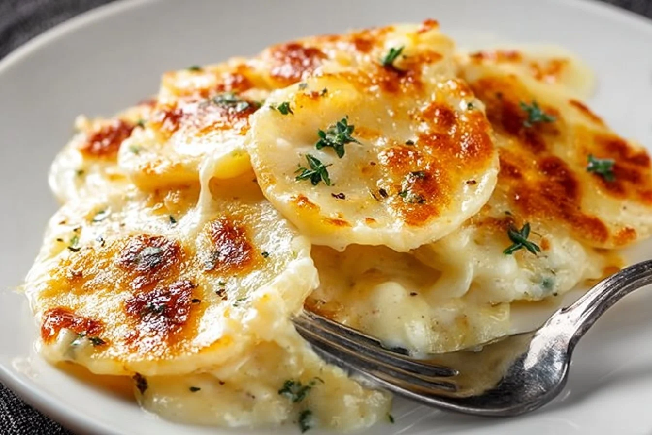 Creamy Garlic Parmesan Scalloped Potatoes scalloped potatoes Creamy garlic parmesan scalloped potatoes baked to perfection.