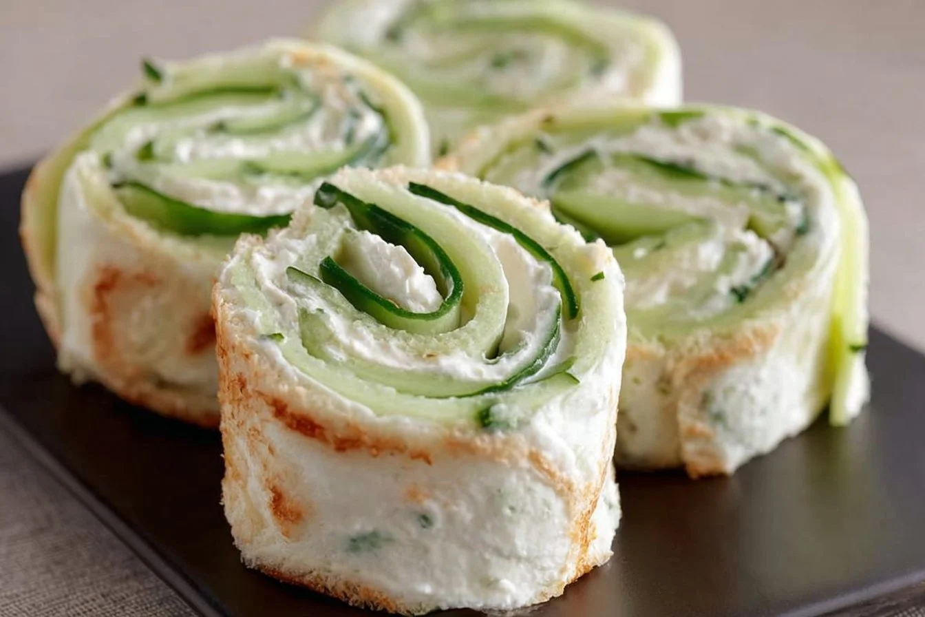 Cucumber and Cream Cheese Sandwich Rolls