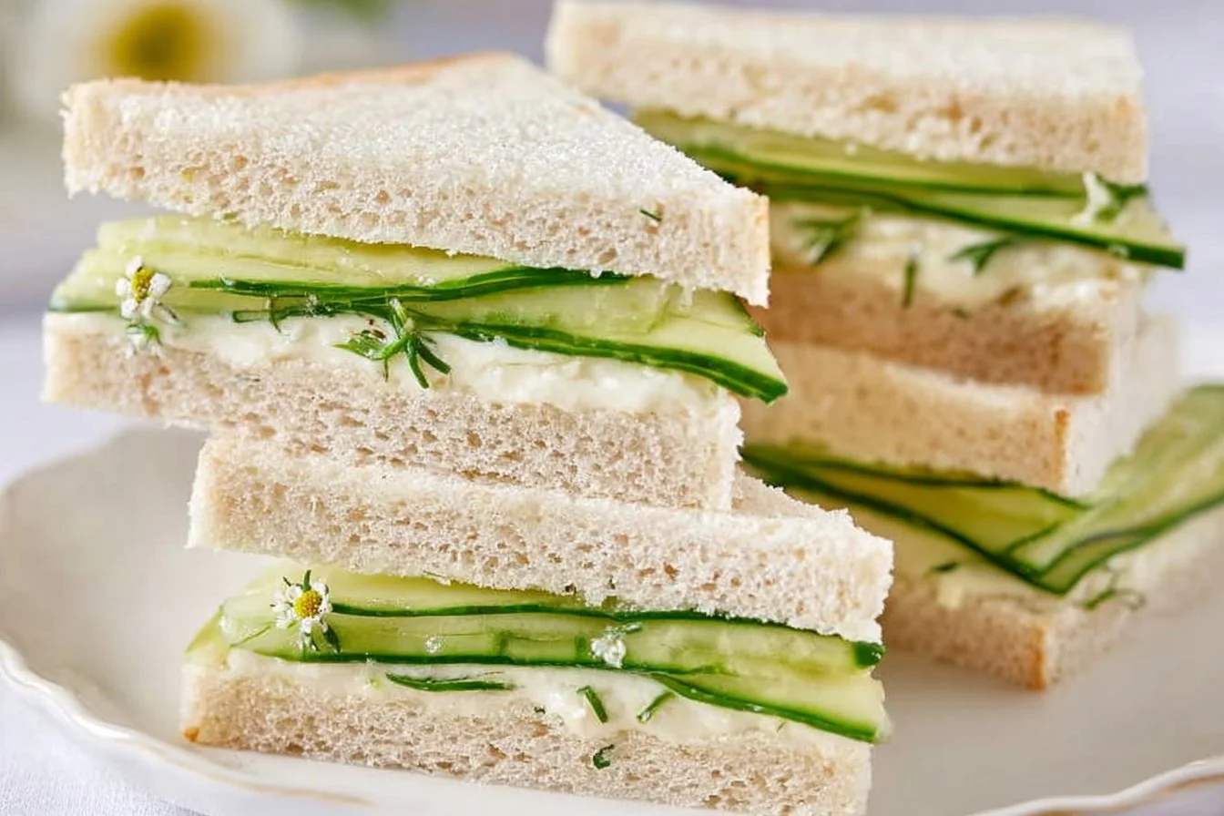 Perfect in their simplicity, these lovely cucumber tea sandwiches consist of crisp c…
