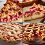 Delicious rhubarb pie with a flaky crust and vibrant filling