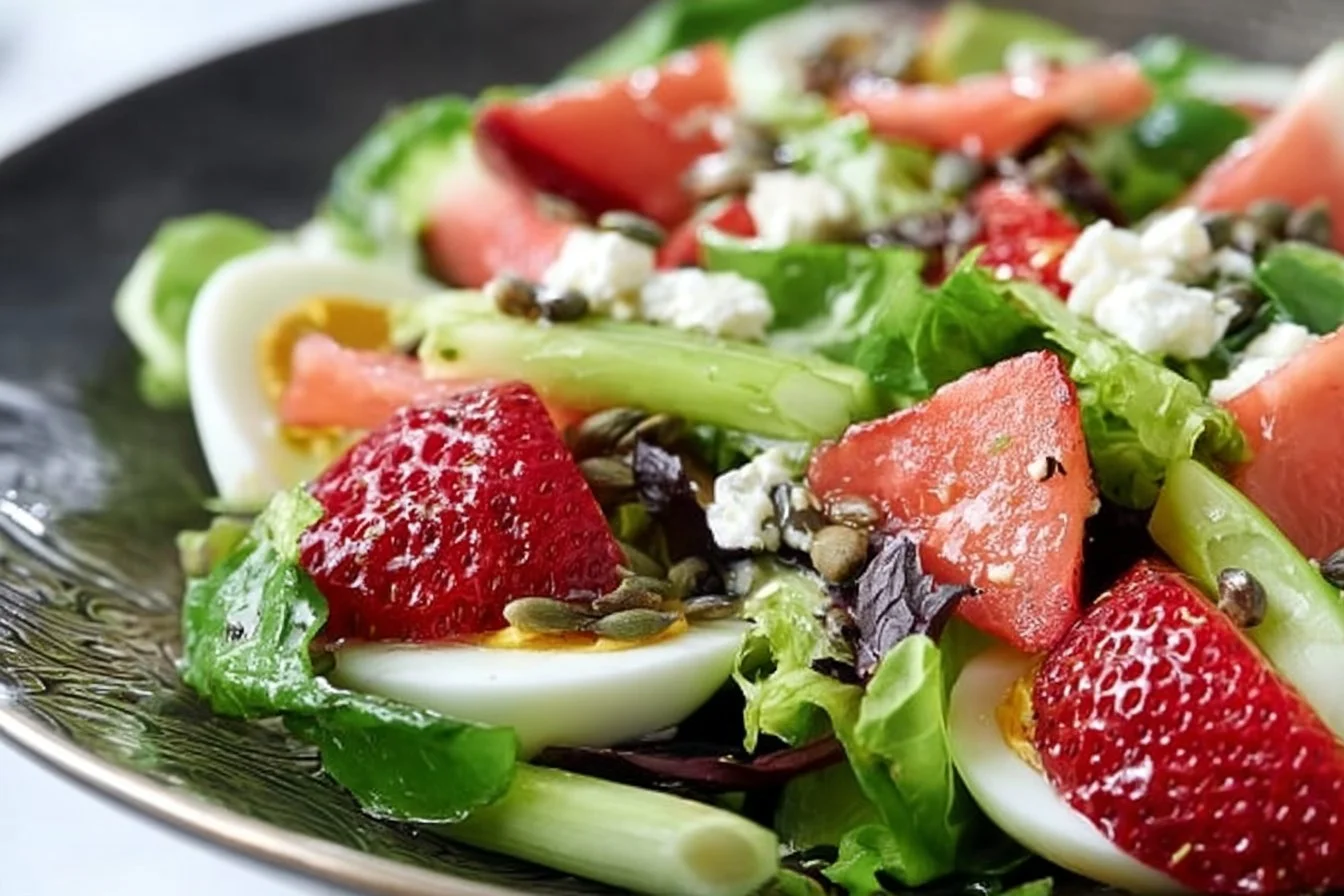 Colorful Easter Salad with fresh vegetables and festive toppings