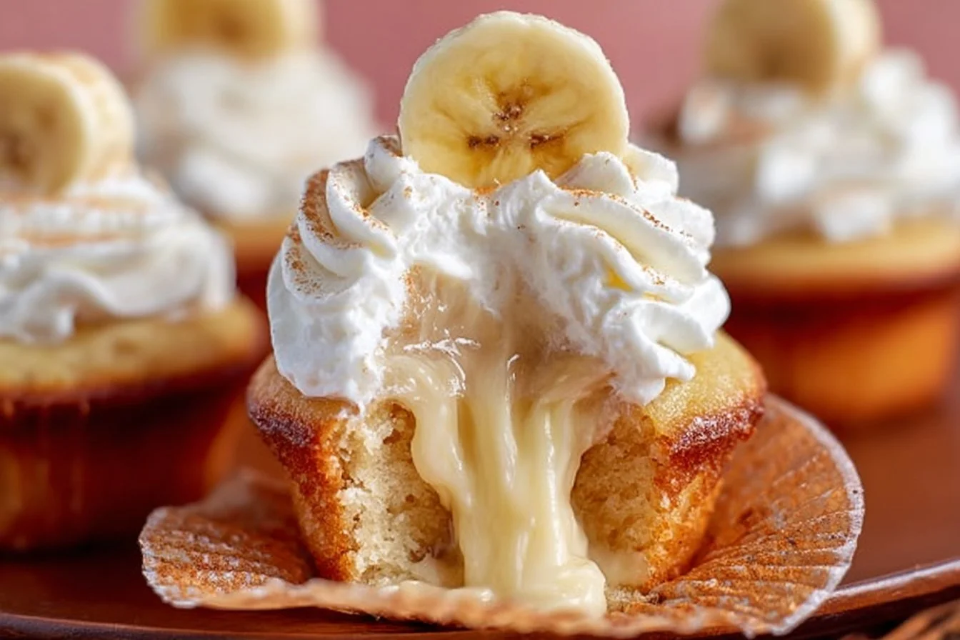 Banana Pudding Cupcakes with Whipped Cream Frosting