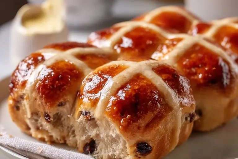 Easy Hot Cross Buns roasted carrots Homemade easy hot cross buns with glazed tops and currants.