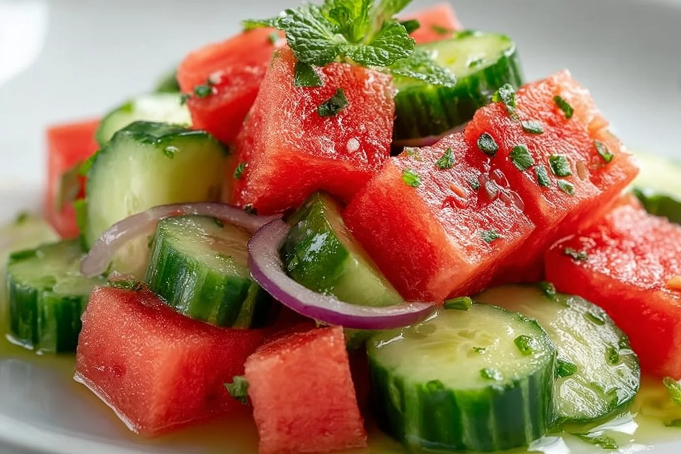 Easy Watermelon Cucumber Salad