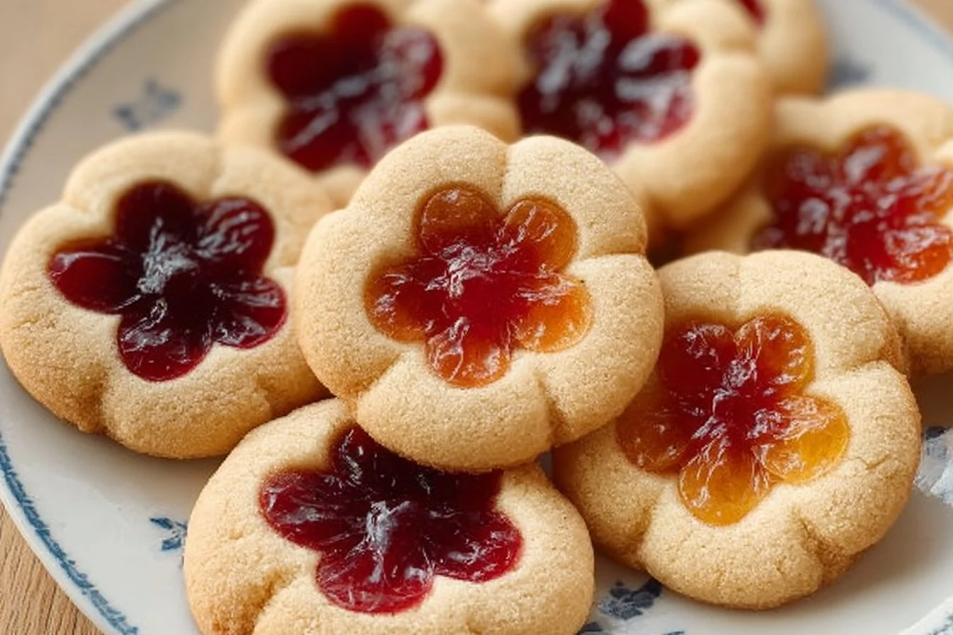 Flower Jam Thumbprint Cookies