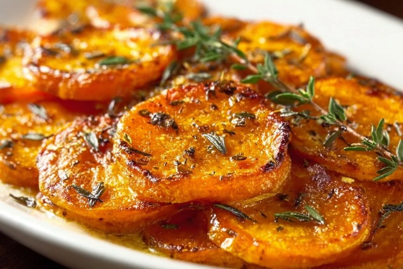 Garlic Scalloped Sweet Potatoes