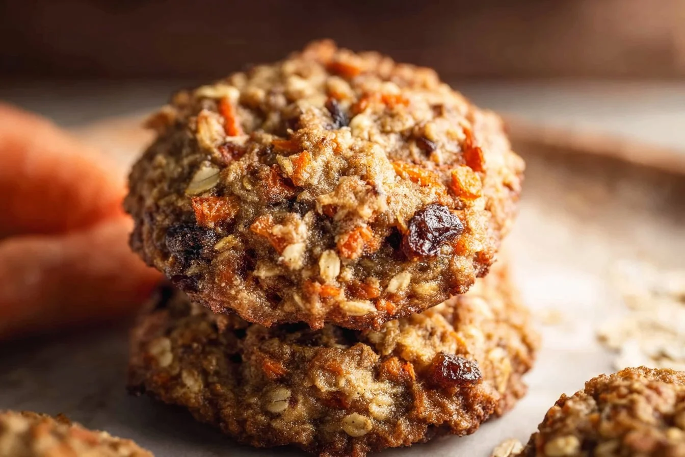 Healthy Loaded Carrot Cake Oatmeal Cookies carrot cake cookies Healthy loaded carrot cake oatmeal cookies with oats and spices