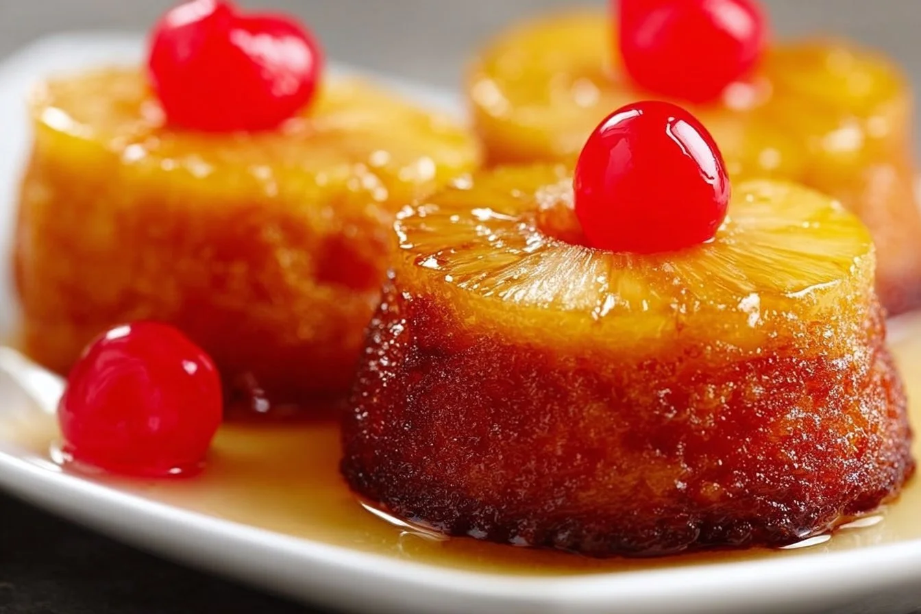 Individual Mini Pineapple Upside Down Cakes