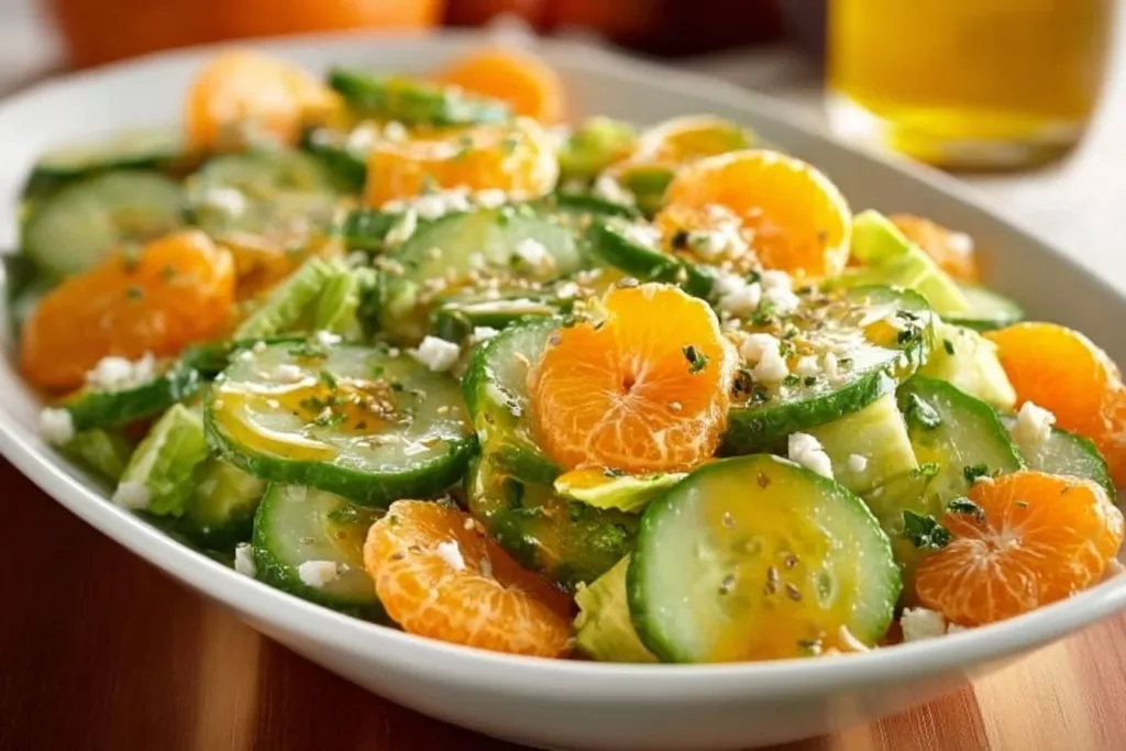 Irish Flag Clementine Cucumber Salad with vibrant colors and fresh ingredients