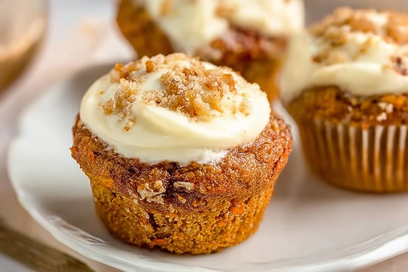 Cream Cheese Filled Carrot Cake Muffins