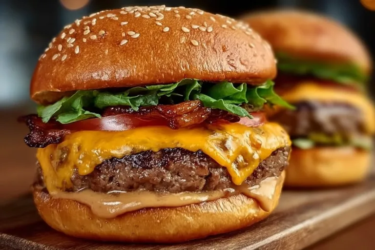 Delicious Crack Burgers served with toppings and sauces