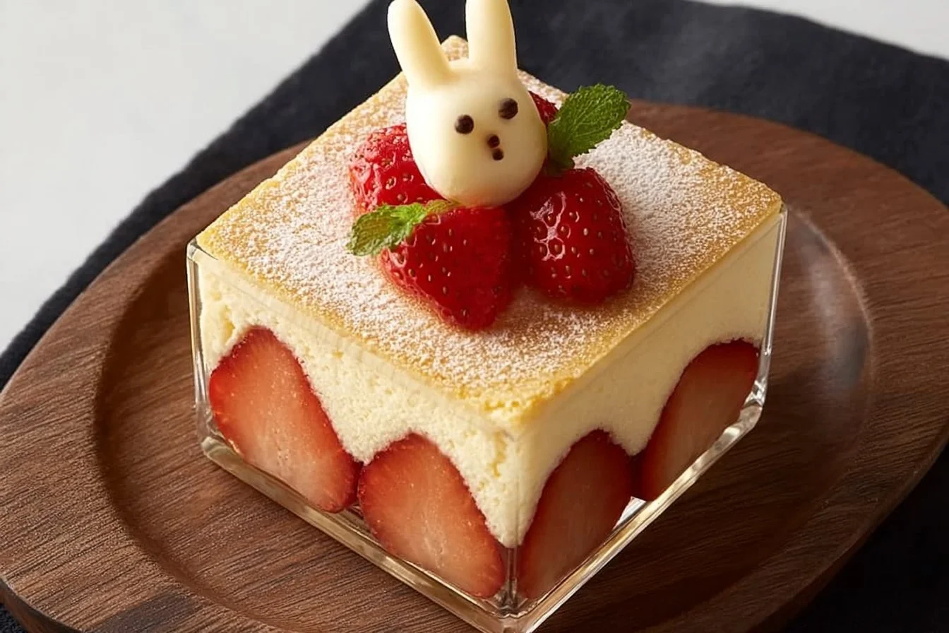 Koriyama Cheese Cake with Strawberries