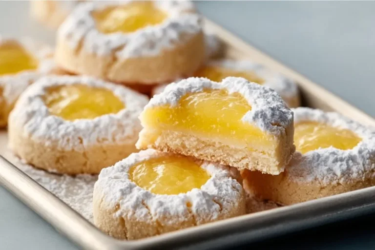 Delicious lemon bar cookies with a tangy lemon glaze on a plate