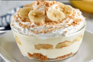 Magnolia Bakery's famous banana pudding served in a dessert glass