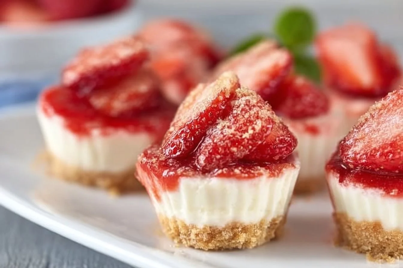 No Bake Strawberry Cheesecake Bites