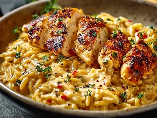 One-Pot Cajun Chicken Alfredo Orzo in Just 30 Minutes