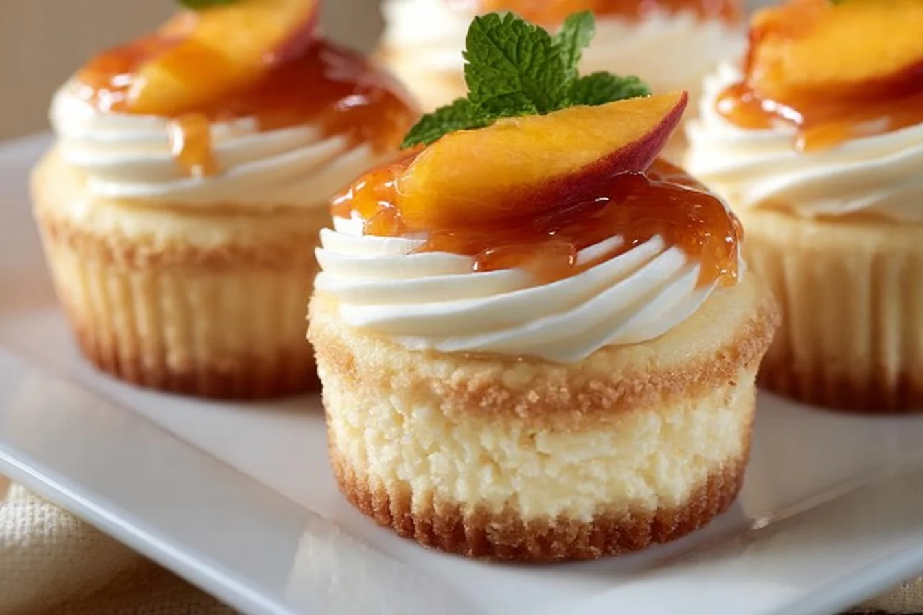 Peach & Honey Cheesecake Cupcakes – Creamy, Fruity, and Naturally Sweet Mini Desserts