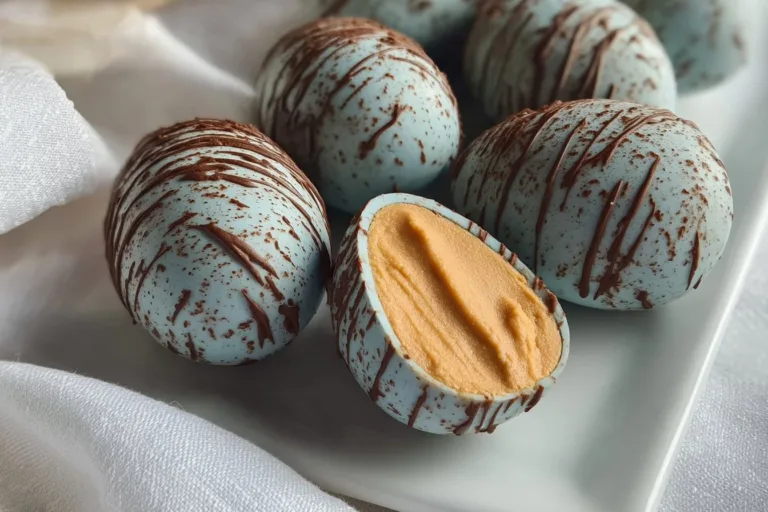Homemade Peanut Butter Easter Eggs decorated for Easter