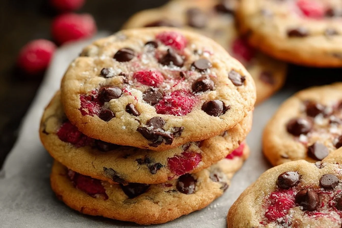 Raspberry Chocolate Chip Cookies [27 Minutes] - Chasety