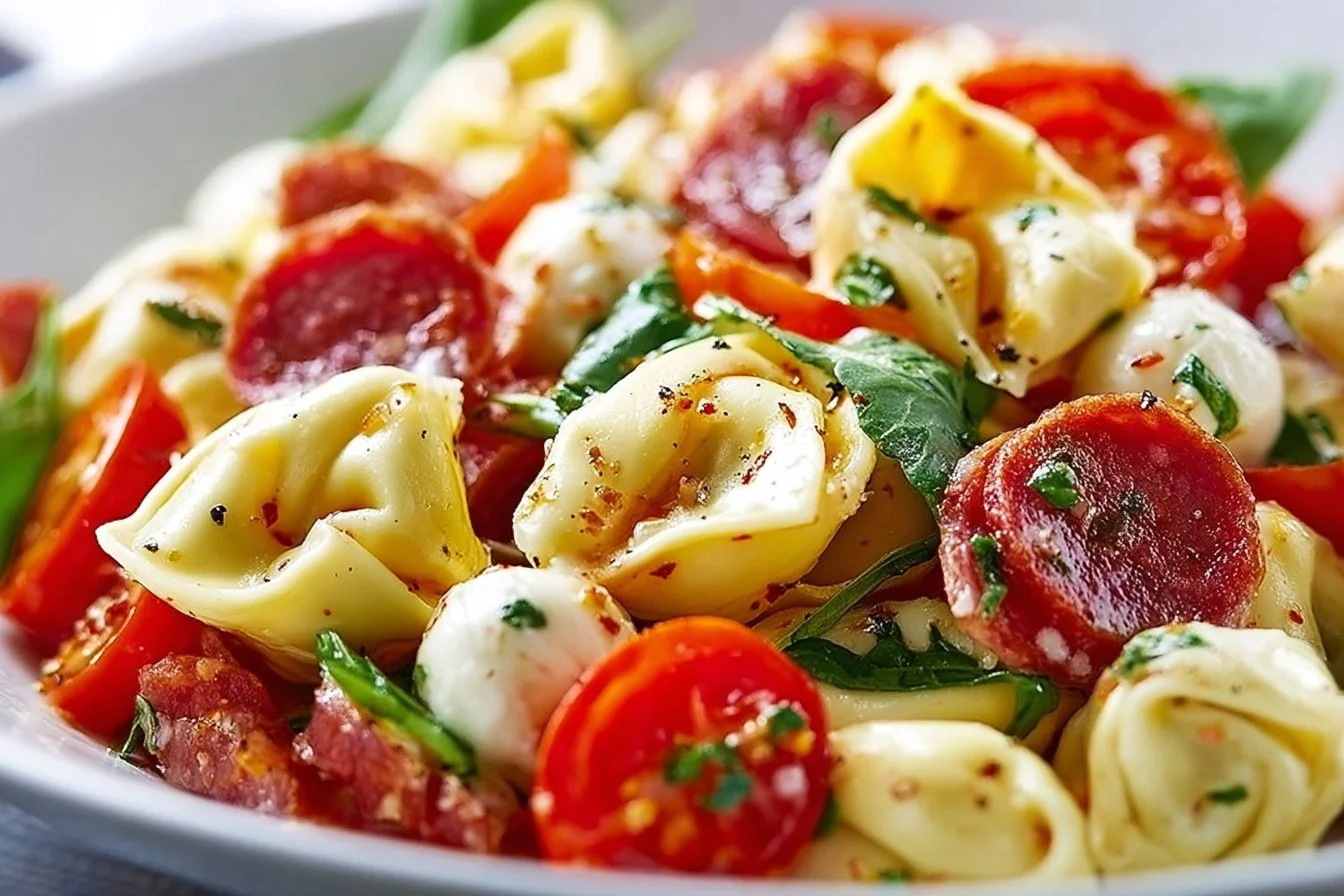 Roasted Red Pepper and Parmesan Tortellini Salad