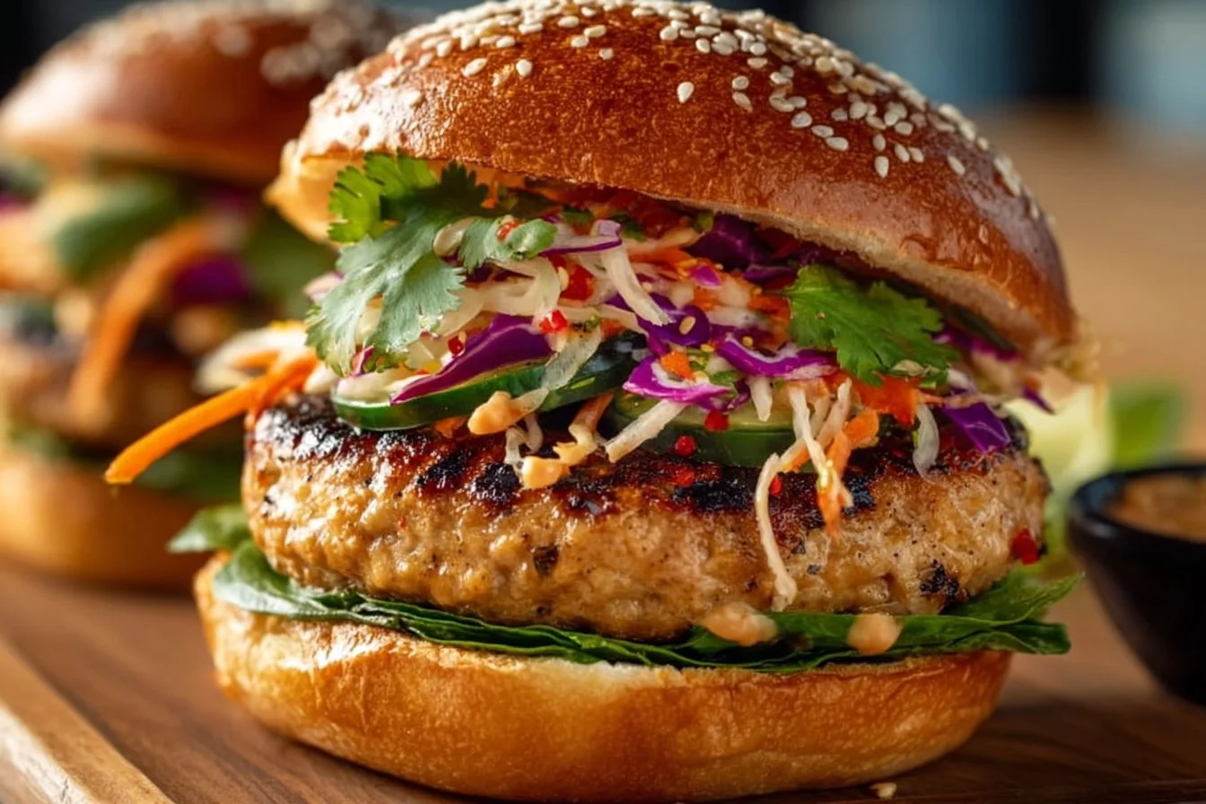 Thai Peanut Turkey Burgers