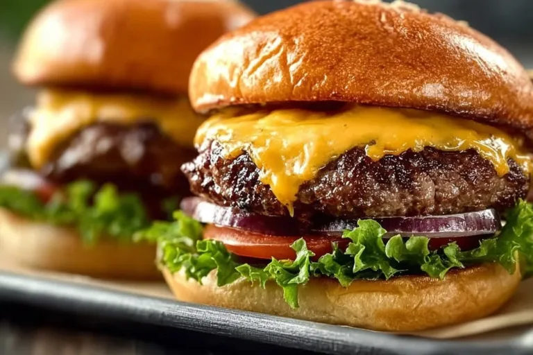 Delicious Wisconsin Butter Burger with a golden buttery crust and fresh toppings.